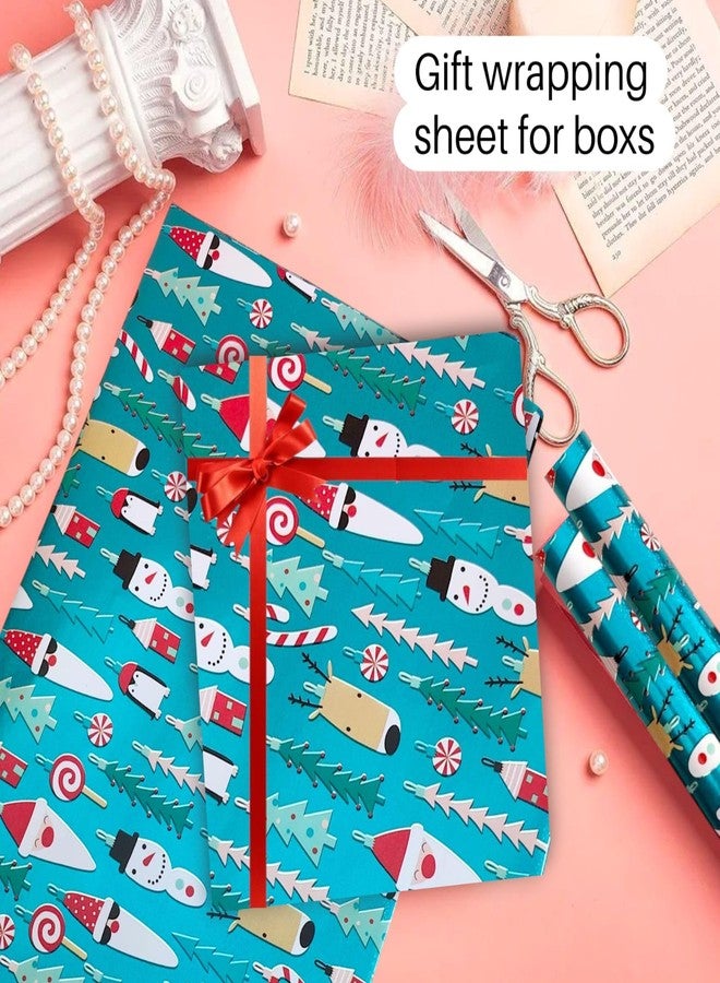 TERA13 5 Sheets Merry Christmas Theme Wrapping Paper Sheets, Perfect For Wrapping Gifts For Your Loved Ones, 20 x 28 Inches, Ideal For Birthday, Christmas, Festive Occasions And Home Decor - Image 4